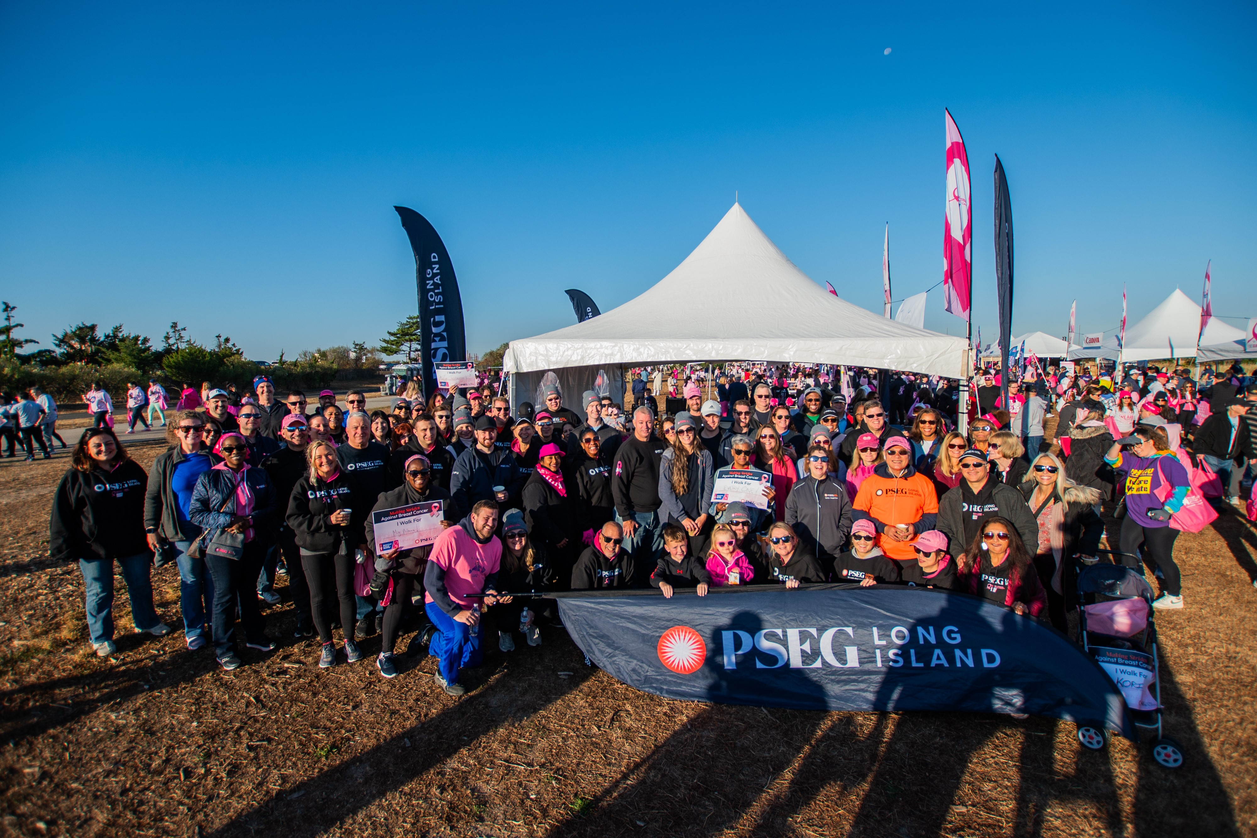 PSEG Long Island employees support American Cancer Society’s Making Strides Against Breast Cancer event at Jones Beach on Sunday, Oct. 20, raising more than $70,000 for the year.