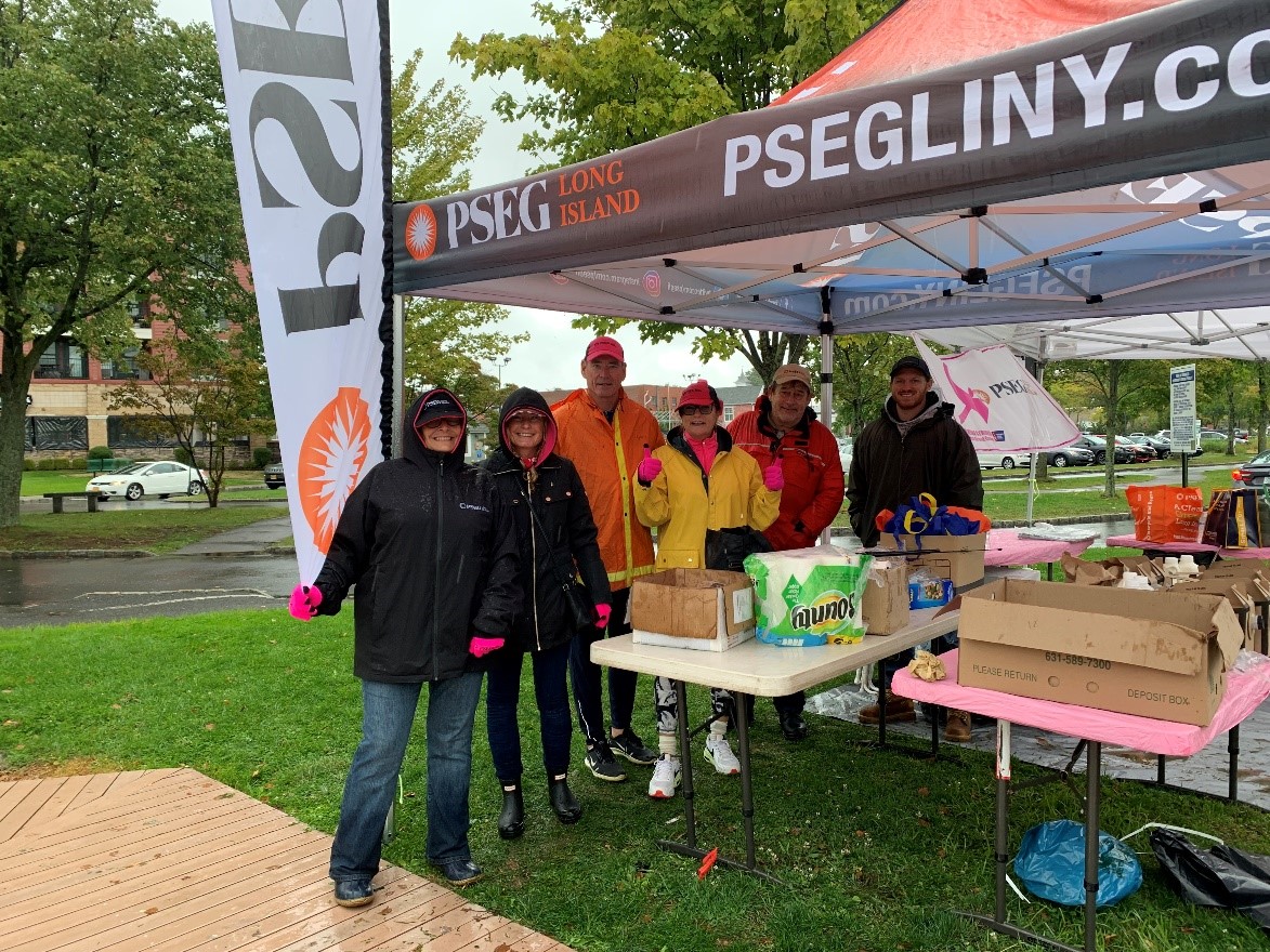 Pictured (l-r) are Christine Grolli, Debbie Mullarkey, David Lyons, Odette Walsh, Peter Hornick and Brandon Ducker. Hundreds more PSEG Long Island employees are expected to attend the Jones Beach walk on Oct. 16.  